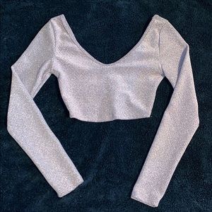 Fashion nova long sleeve crop sparkly